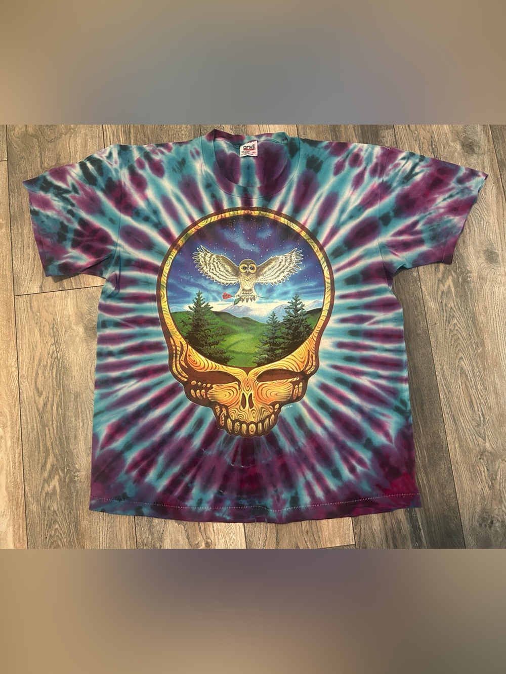 Vintage Grateful Dead Anvil Shirt Sz  XL Tie Dye 1993 Summer Tour Eugene OR USA
